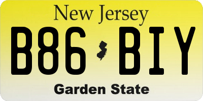 NJ license plate B86BIY