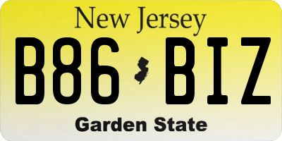 NJ license plate B86BIZ