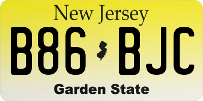 NJ license plate B86BJC