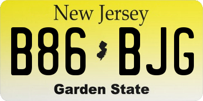 NJ license plate B86BJG