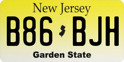 NJ license plate B86BJH