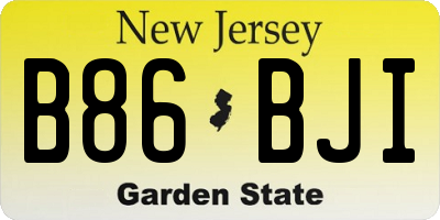 NJ license plate B86BJI