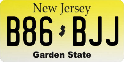 NJ license plate B86BJJ