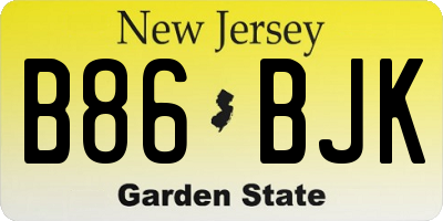 NJ license plate B86BJK