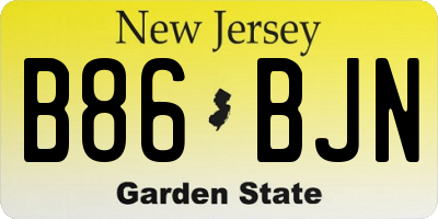 NJ license plate B86BJN