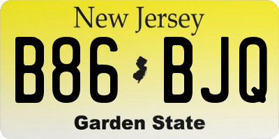 NJ license plate B86BJQ