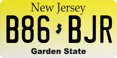 NJ license plate B86BJR