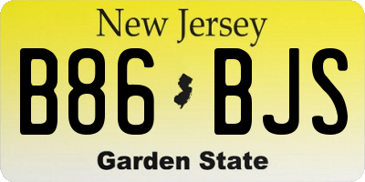 NJ license plate B86BJS