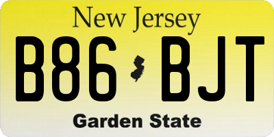 NJ license plate B86BJT
