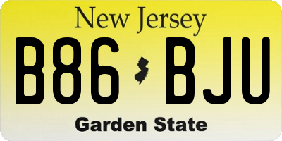 NJ license plate B86BJU
