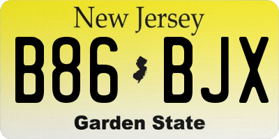 NJ license plate B86BJX
