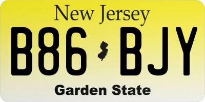 NJ license plate B86BJY