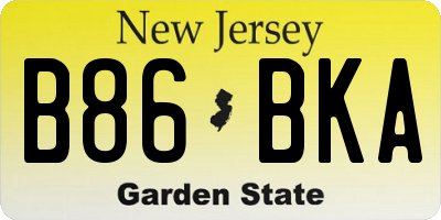 NJ license plate B86BKA