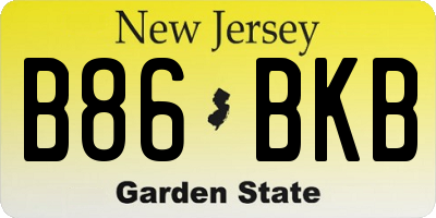 NJ license plate B86BKB