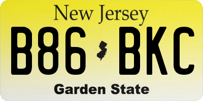 NJ license plate B86BKC