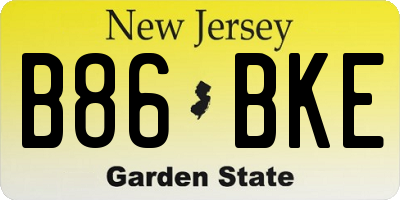 NJ license plate B86BKE