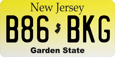 NJ license plate B86BKG