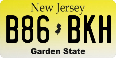 NJ license plate B86BKH