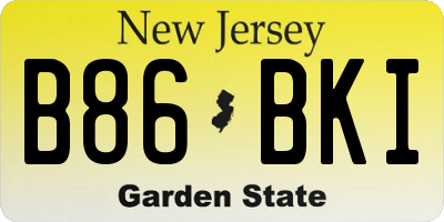 NJ license plate B86BKI