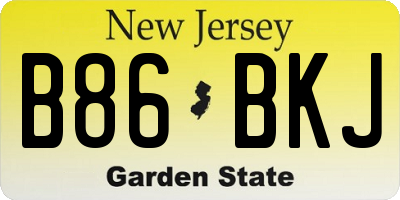 NJ license plate B86BKJ