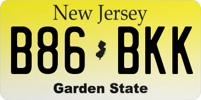NJ license plate B86BKK