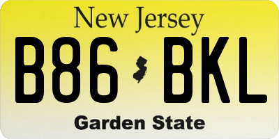 NJ license plate B86BKL