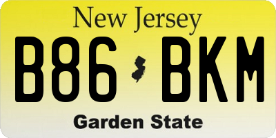 NJ license plate B86BKM