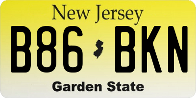NJ license plate B86BKN