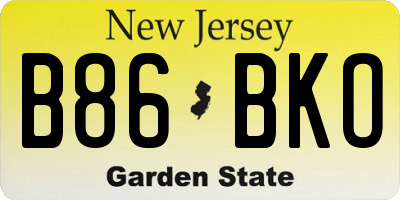 NJ license plate B86BKO