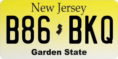 NJ license plate B86BKQ