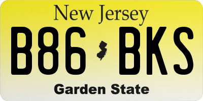 NJ license plate B86BKS