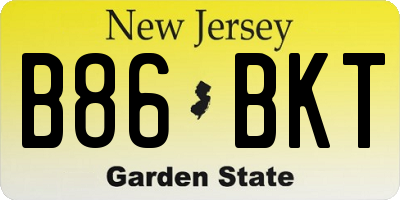 NJ license plate B86BKT