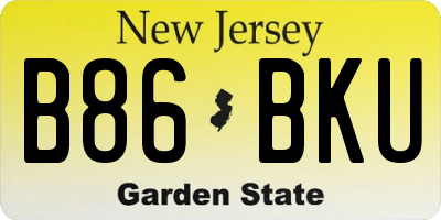 NJ license plate B86BKU
