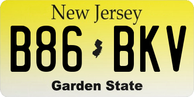 NJ license plate B86BKV