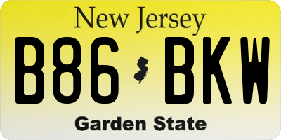 NJ license plate B86BKW