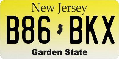 NJ license plate B86BKX