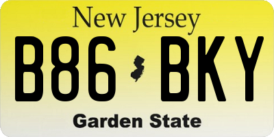 NJ license plate B86BKY