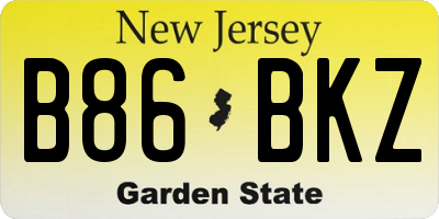 NJ license plate B86BKZ