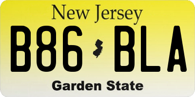 NJ license plate B86BLA