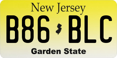 NJ license plate B86BLC