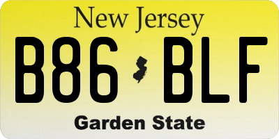 NJ license plate B86BLF