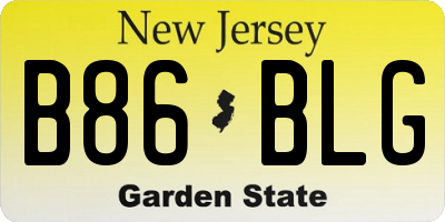 NJ license plate B86BLG