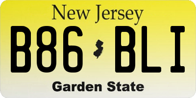 NJ license plate B86BLI