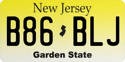NJ license plate B86BLJ