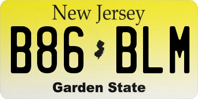NJ license plate B86BLM