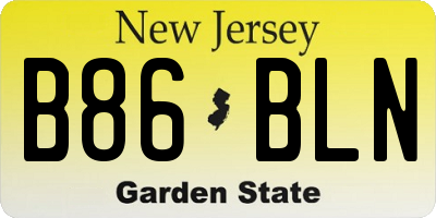 NJ license plate B86BLN