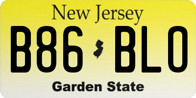 NJ license plate B86BLO