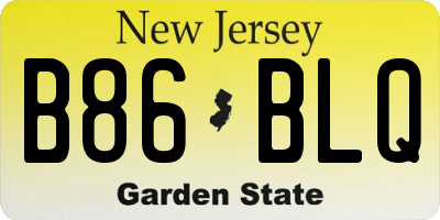 NJ license plate B86BLQ