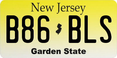 NJ license plate B86BLS