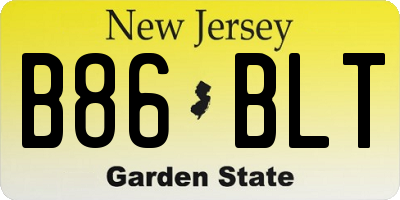 NJ license plate B86BLT